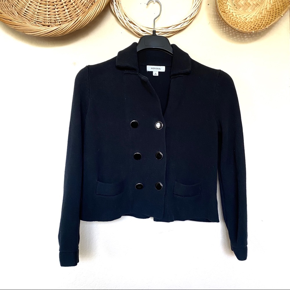Merona Double Button Retro Style Cardigan Black